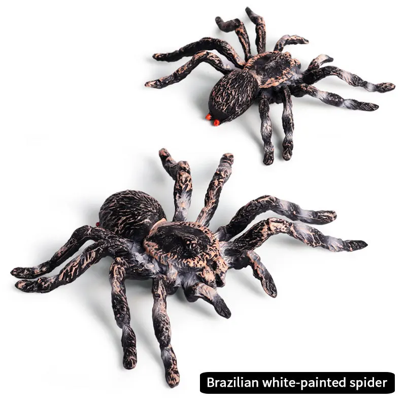 Bambini Educazione scientifica Simulazione Modello animale Giocattolo ingannevole Ornamento di insetti Scena da tavolo di sabbia Vestito di ragno di Halloween Giocattolo di plastica