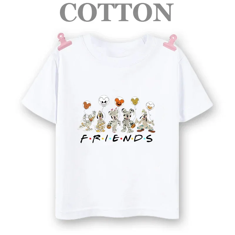 Pure Cotton T Shirt Disney Bad Girls and Mickey Team Friends Children T-shirt Kids Clothes Tops Tee Boys Girls Tee Baby Cute