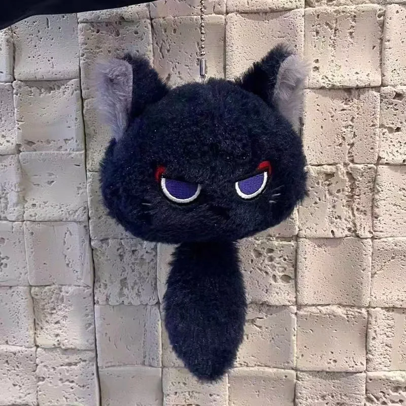 Game Genshin Impact Wanderer Plush Keychain Kawaii Black Cat Stuffed Pendant Keyring Bag Charm Accessories Cosplay Props Gift