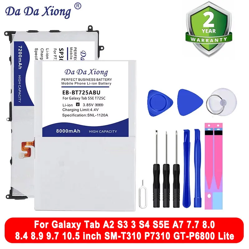 New T4450E T4800C Battery For Samsung Galaxy Tab A2 S3 3 S4 S5E A7 7.7 8.0 8.4 8.9 9.7 10.5 inch SM-T310 P7310 GT-P6800 Lite