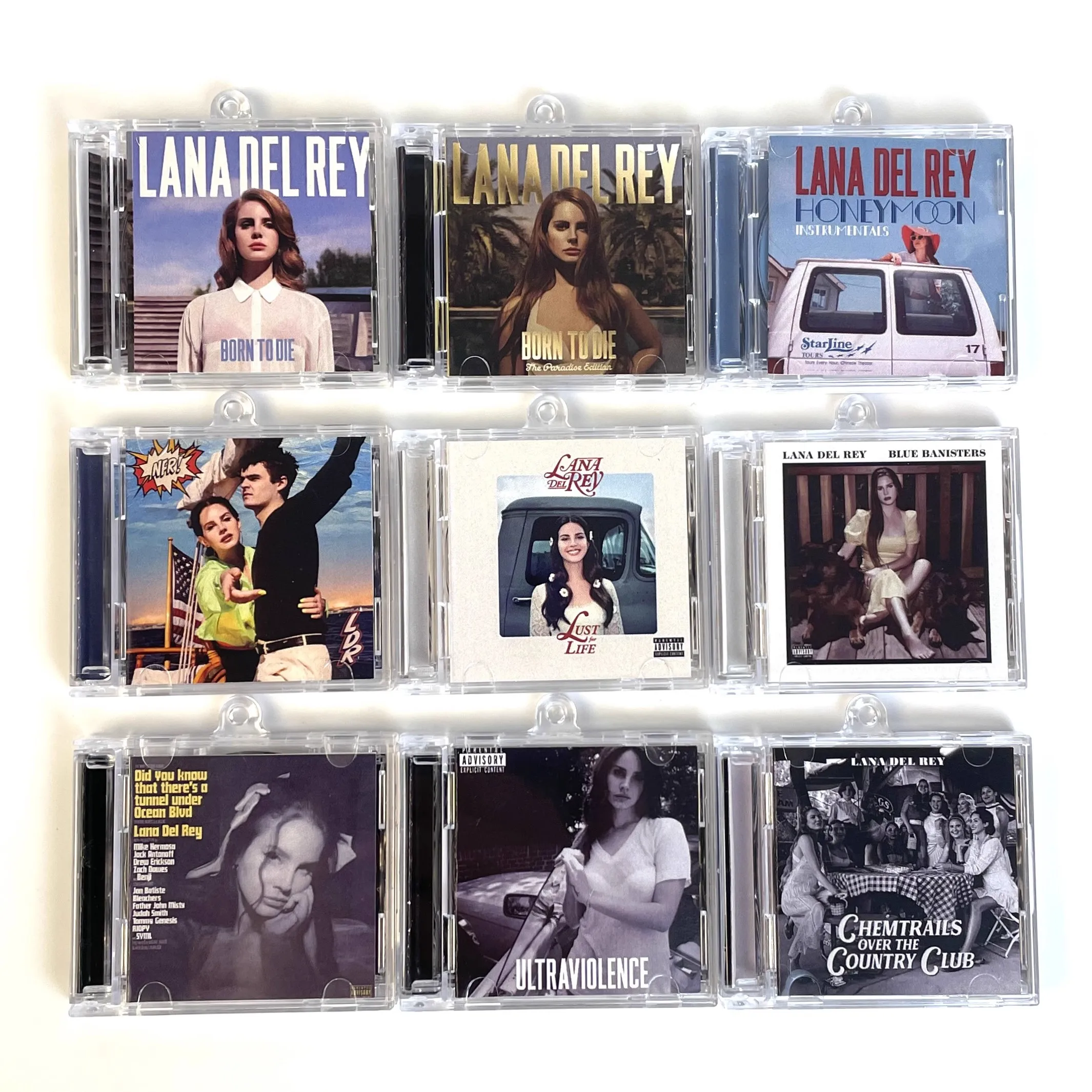 Play Songs Born to Die Album Blue Banisters MINI Music CD NFC Keychain Lana Del Rey Honeymoon Key ring Cosplay Pendant Necklace