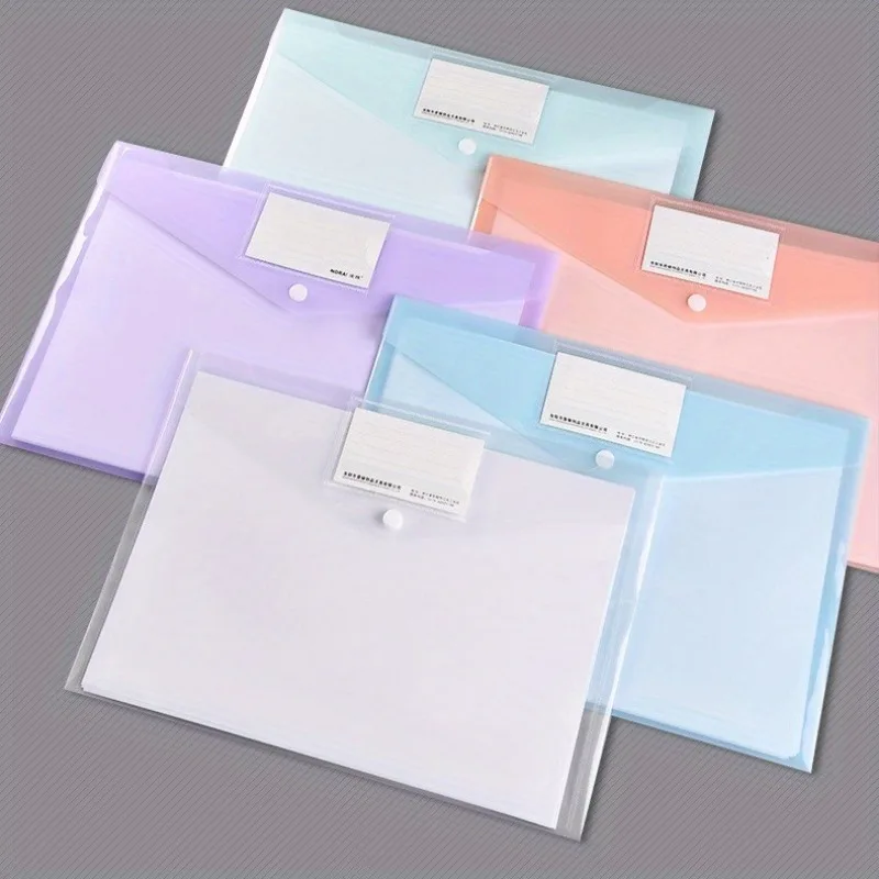 10-pack of A4 Transparent File Bags, Plastic Document Holders, Office Stationery, and Materials