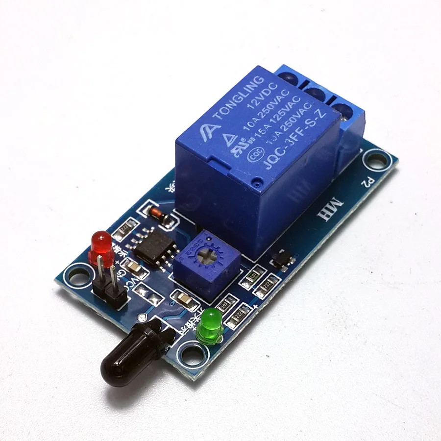 Flame Flare Detection Module, Flame Sensor, 12V Relay Module with Infrared Receiver Module