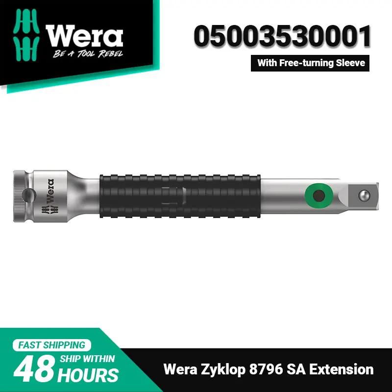 WERA 05003530001 8796 SA Zyklop Flexible-lock Extension with Free-Turning Sleeve Short 1/4\