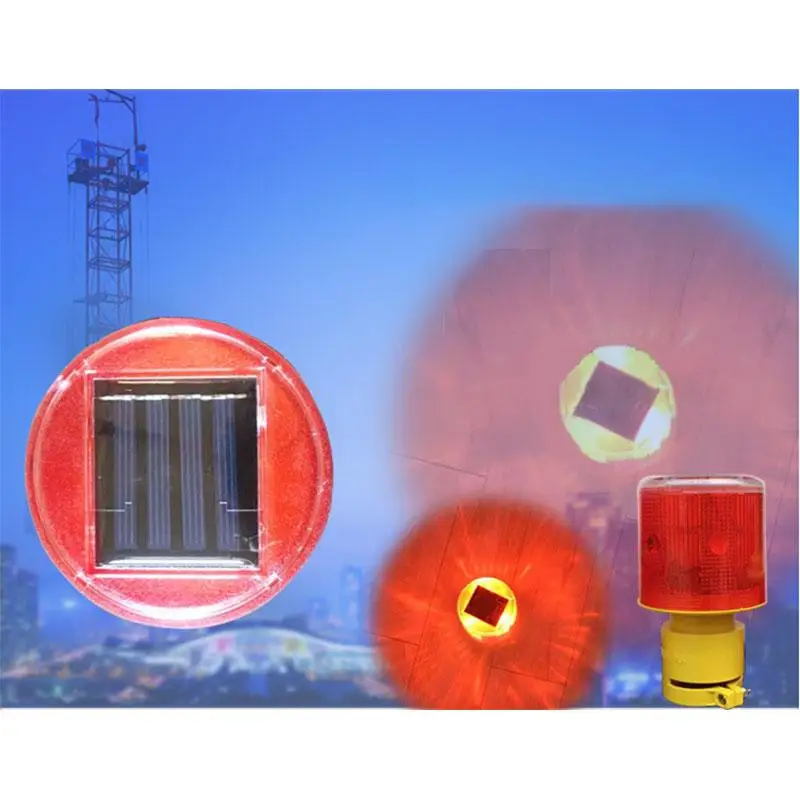 Solar Powered Traffic Warning Light LED Bulb Lamp for Construction Site Harbor Road Emergency Lighting