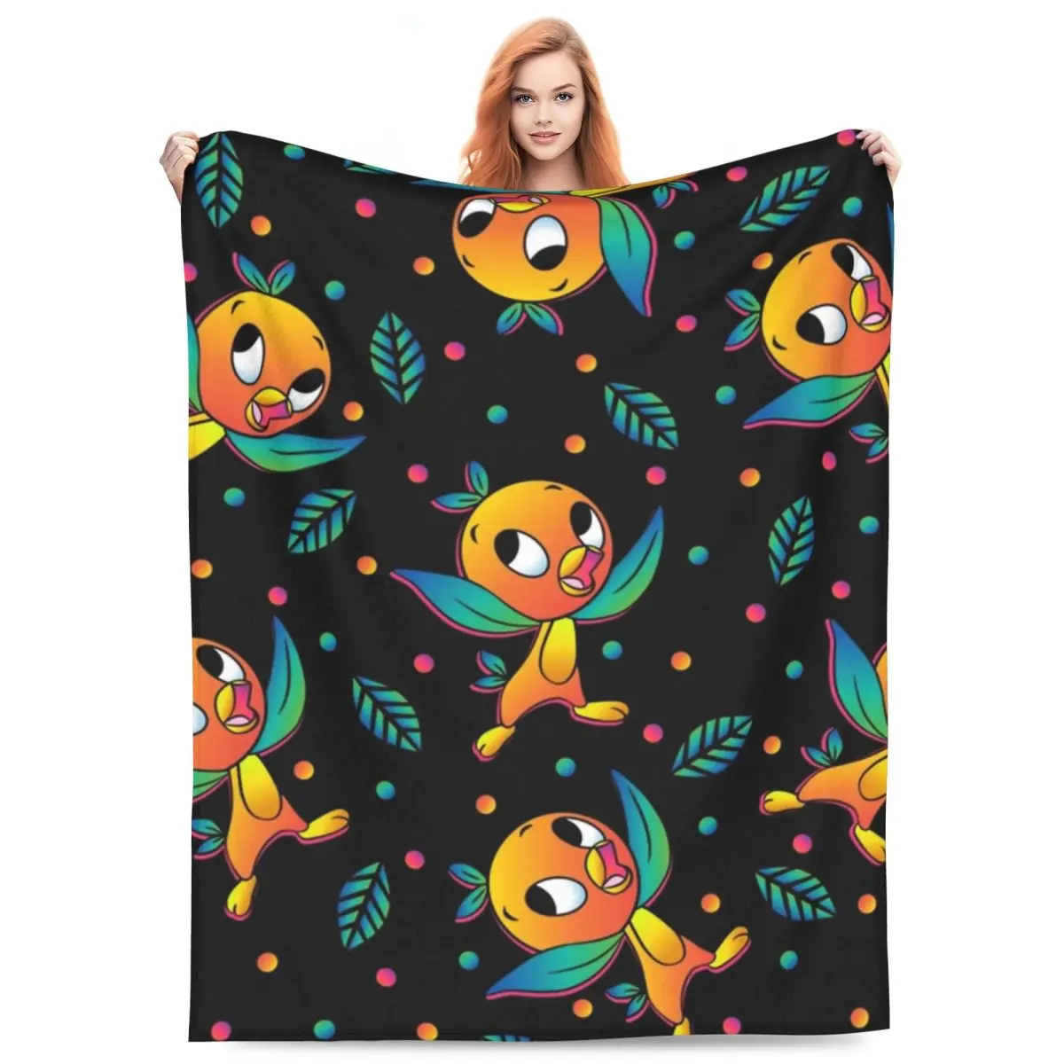 

Оранжевые птицы, фланелевое одеяло для дивана, портативные пледы для дома, спальни, офиса, покрывало, одеяло