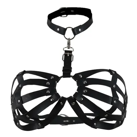 sexxy Fashion Harness Belt Pu Leather Lingerie Chest Harness Gothic Lingerie Punk Fetish Wear Women Festival Rave Outfit
