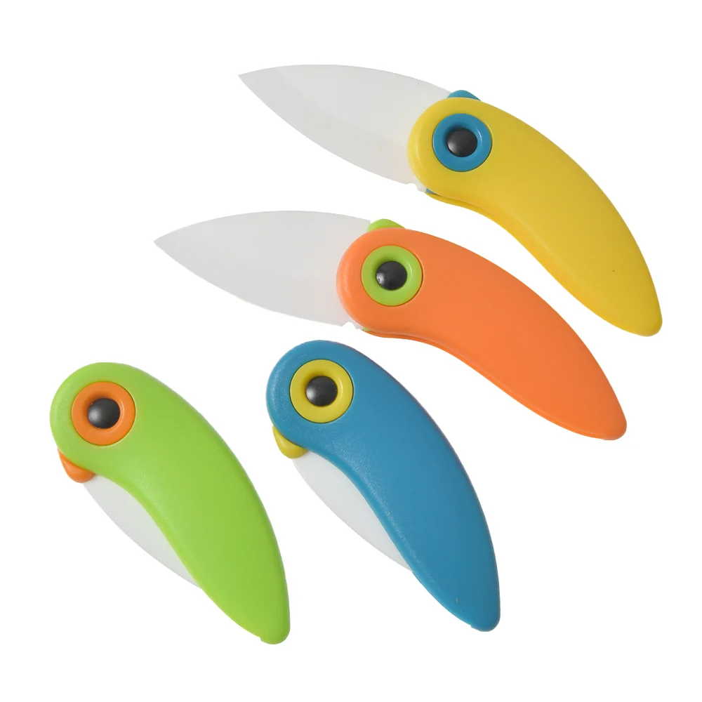 Portable Mini Ceramic Bird Knife Pocket Folding Knife Creative Knife Vegetable Kitchen Tool Cute Parrot Knife