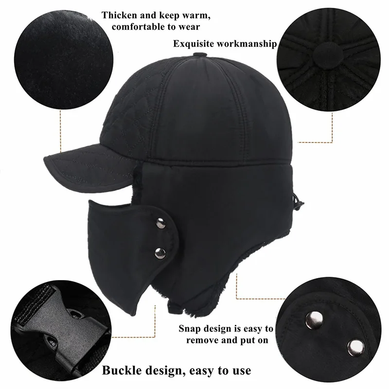 للجنسين الشتاء في الهواء الطلق ركوب الدراجات يندبروف 3 في 1 قبعة لي فنغ قبعة مع قناع الوجه ورفرف الأذن التزلج سميكة المخملية قبعة للرجال والنساء