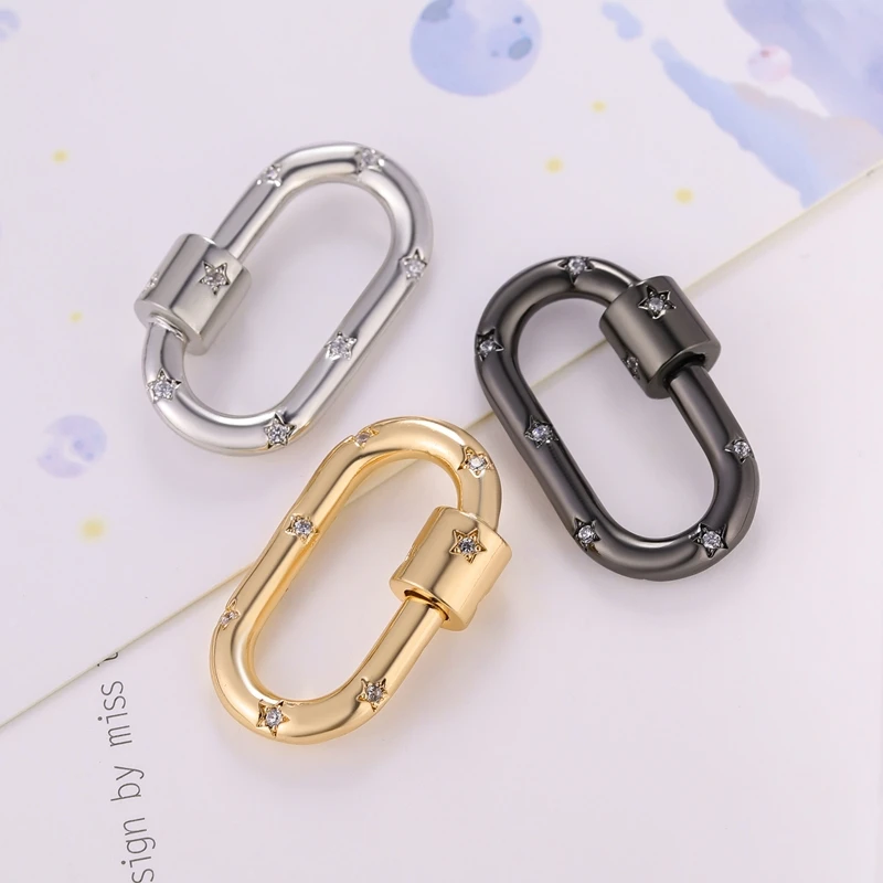 Juya 18K Echtgold vergoldet Kreative Accessoires Karabinerverschluss Federkarabiner Verschlüsse für DIY Mesh Ketten Charm Schmuckherstellung – Detail 10