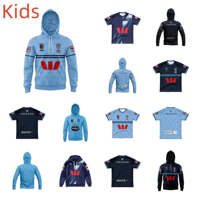 

2023 NSW BLUES STATE OF ORIGIN CLASH JERSEY MENS COMMEMORATIVE JERSEY Kids Pullover Sweatshirt Jacket Hoodie