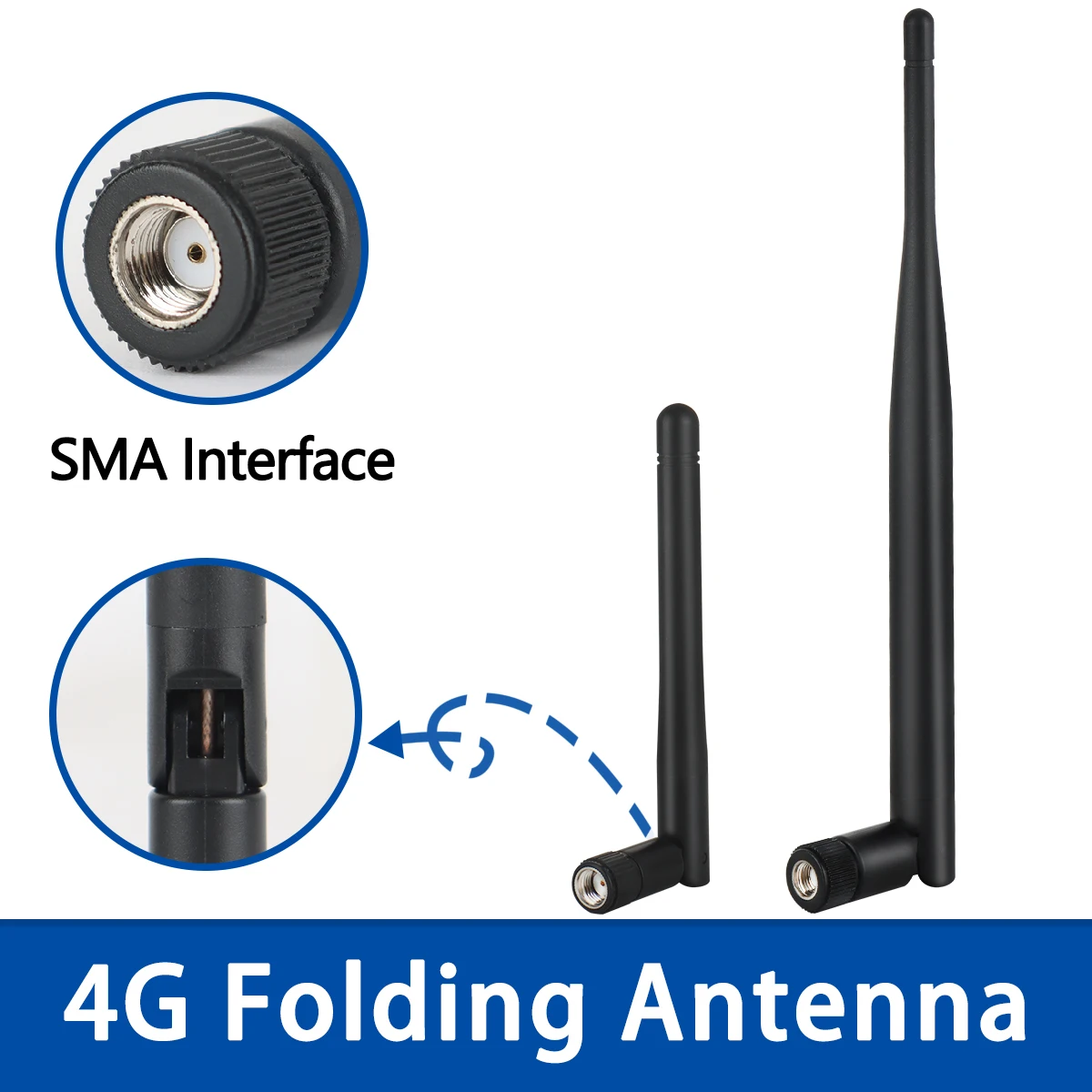 4G Folding Full Band External Rubber Antenna High Gain SMA Interface Enhance Signal Antenna