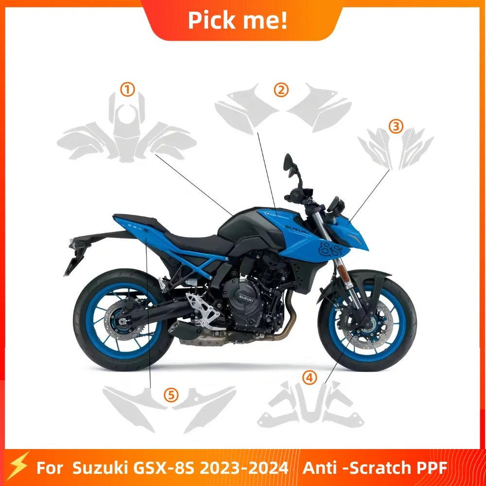 

Для SUZUKI GSX8S PPF Защитная пленка из ТПУ, защита от краски для всего тела, устойчивый к царапинам комплект gsx-8s 2023-2024, защитная пленка для мотоцикла
