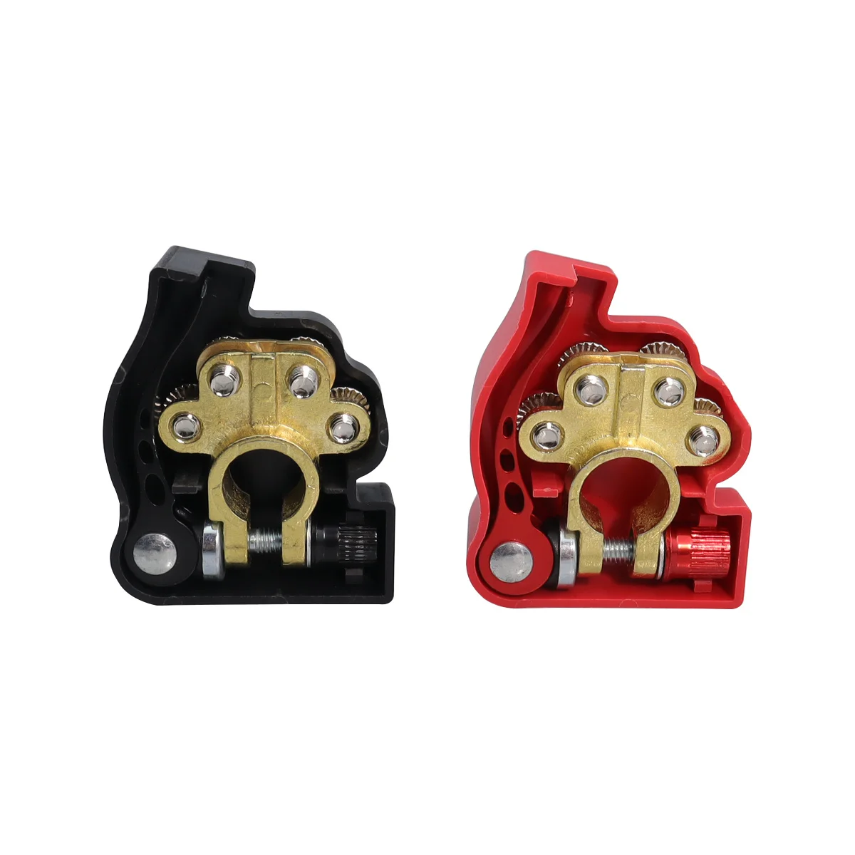 2pcs Car Battery Terminal Clips With Positive And Negative Stake Heads 4 Way Quick Release Disconnect Battery Terminals