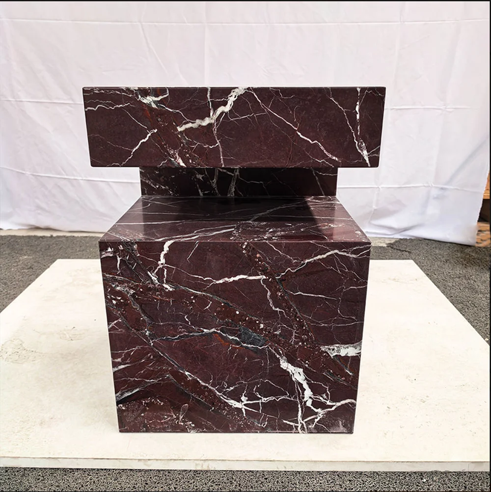 Good Price Home Decoration Real Marble Furniture Rosso Levanto Mable Table Stone for Living Room