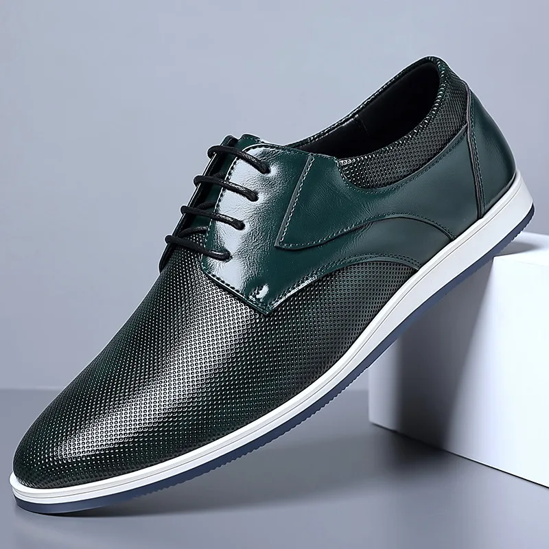 Leather Men Shoes Fashion Formal Men Shoes Moccasins Italian Breathable Male Driving Shoes Black Plus Size 38-48