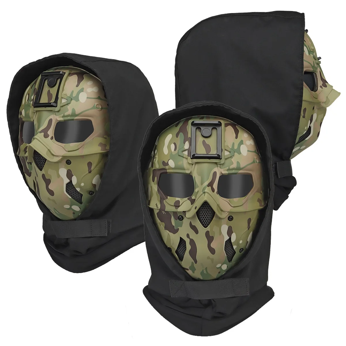 Vollgesichts-Airsoft-Maske Sturmhaube Gesichts kopf bedeckung, verstellbare taktische Wildmasken-Set Outdoor-Sport gesichts schutz ausrüstung