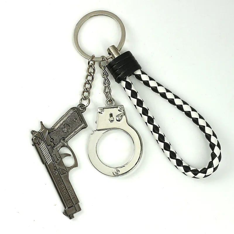 Creative Handcuffs Keychain Funny Model Key Chain Men Women Handbag Backpack Keys Holder Trendy Jewelry Trinket llaveros Gift