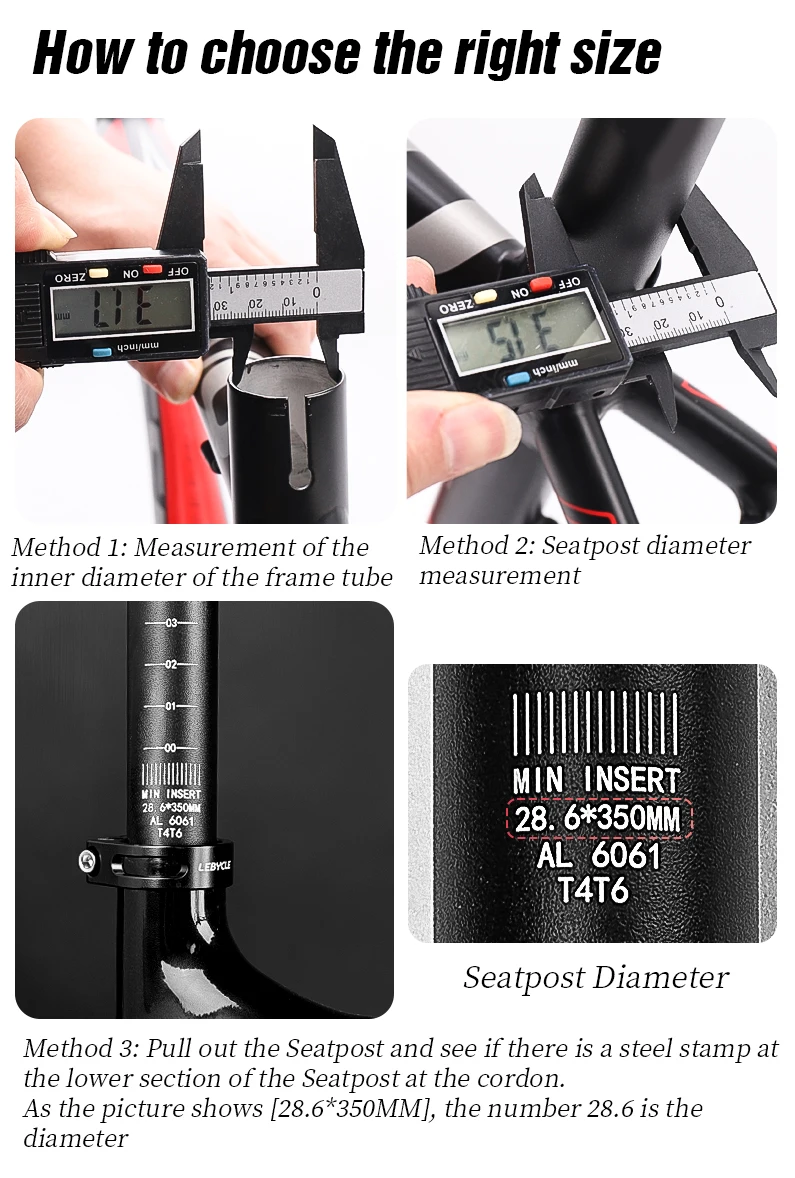 LEBYCLE MTB Rennrad Schnellspanner-Sattelstützenklemme aus Aluminium, Fahrrad-Sattelrohrklemme 28,6/31,8/34,9mm, Fahrrad-Sattelstützenklemmen-Teile – Detail 8