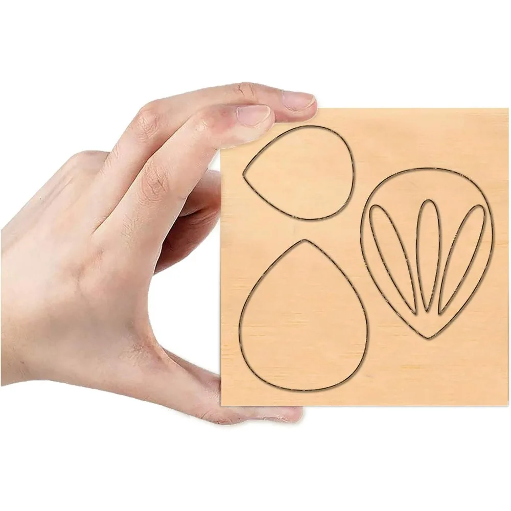 Scrapbook Embossing Wooden Die Cutting Leather Mold, Petal Shape Cutting Mold for Earring Jewelry DIY Leather Crafts Making,