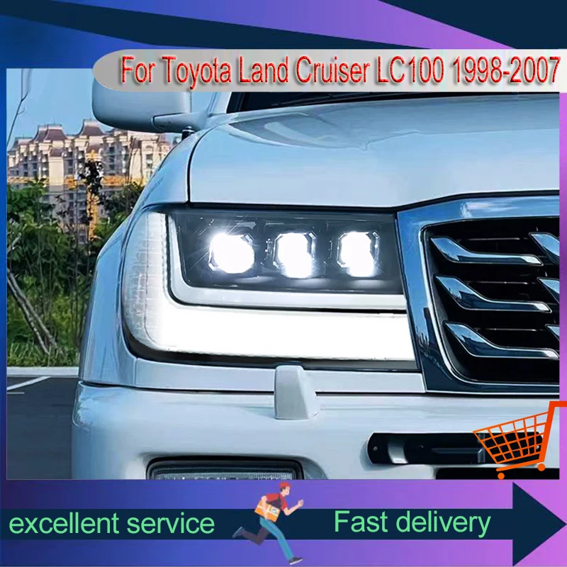 Car Parts For 1998-2007 Toyota Land Cruiser LC100 FJ100 4700 Headlight Upgrade LED DRL Lamps Vehicles Accessories Daylight Tool