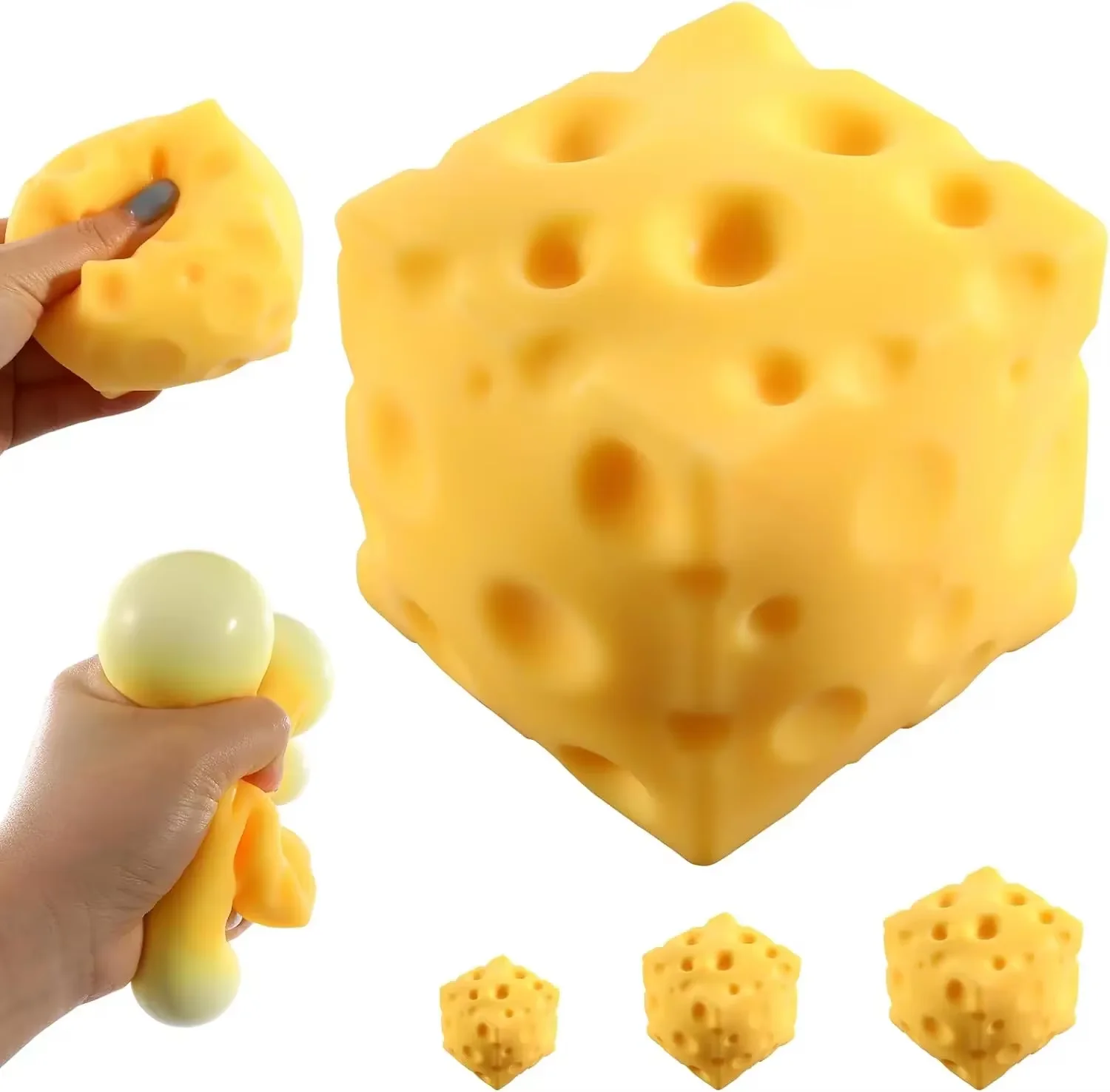 1/2/3/5 Stück Langsam Aufsteigende Riesen-Käse-Gummibärchen Super Weiche Quetschbare Kristallmasse Erwachsenenspielzeug zur Angstlinderung Geschenke – Detail 15