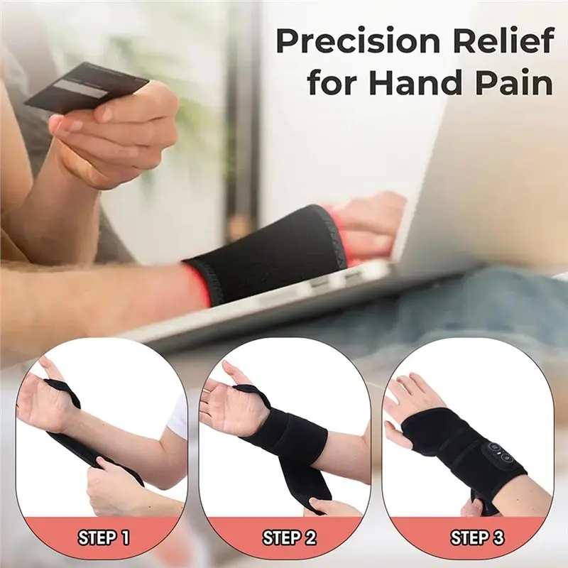 แผ่นประคบร้อนไร้สาย BAAO-1 คู่ 3 ระดับความร้อน สำหรับมือ ข้อมือ ข้อศอก บรรเทาอาการปวดจากโรคข้ออักเสบ การพิมพ์ และการเล่นเกม