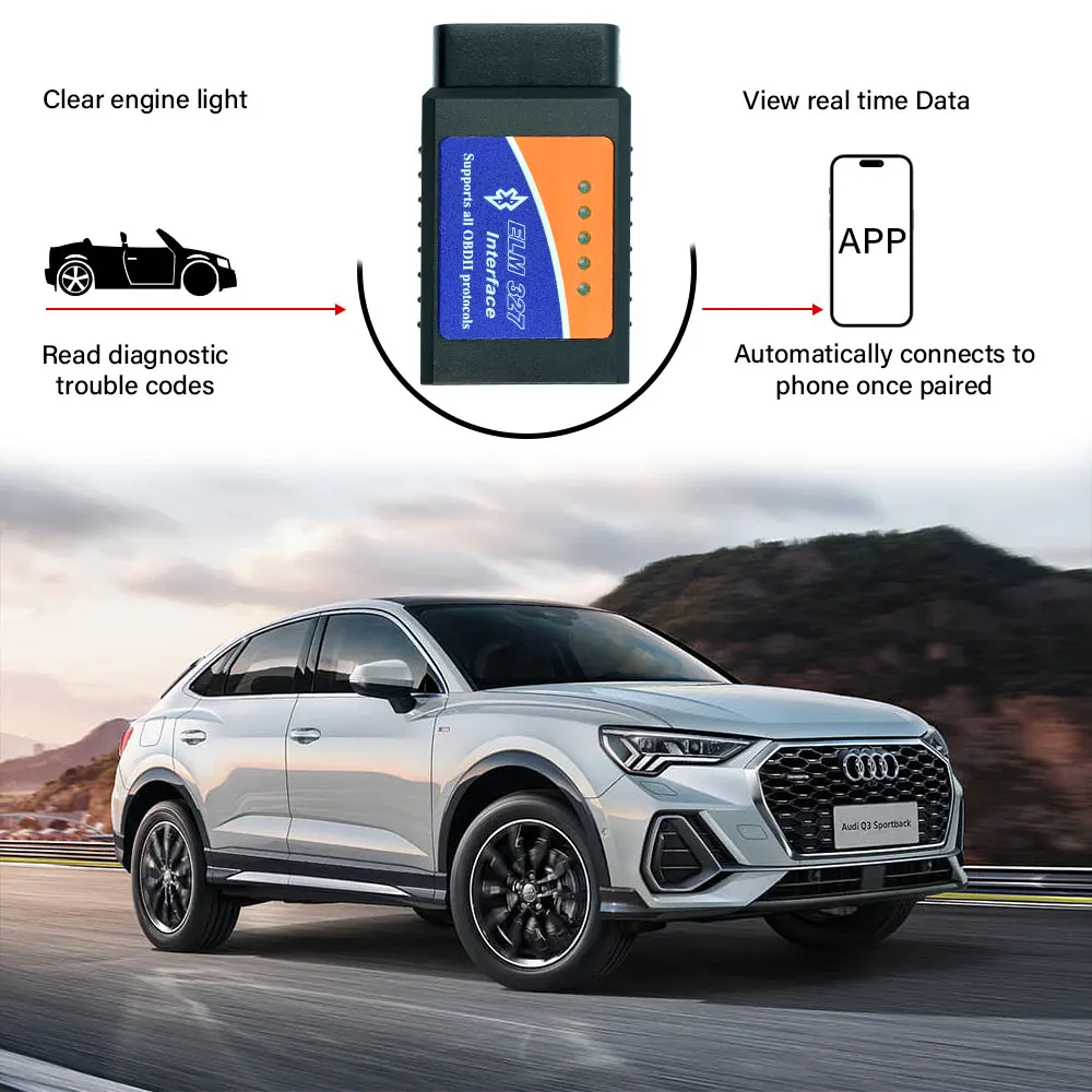أدوات التشخيص لابل أندرويد ويندوز V2.1 ELM327 Obd2 بلوتوث كاشف السيارة أداة تشخيصية أداة مسح الأخطاء التلقائي