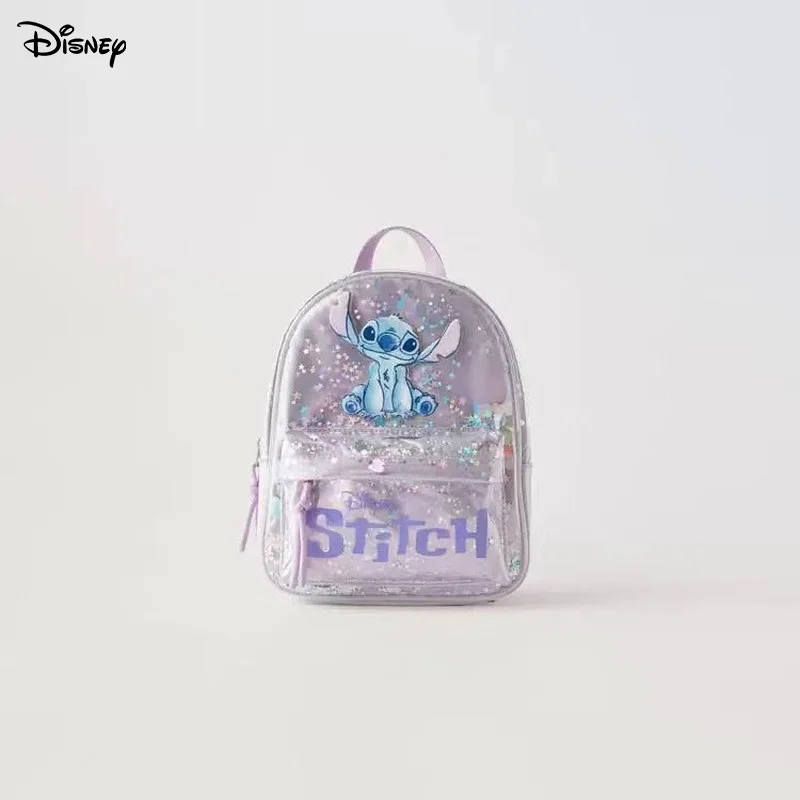 2024 Disney New Product Cartoon Anime Cute Children's and Girls' Co branded Disney Stitch Plastic Kindergarten Backpack Gift