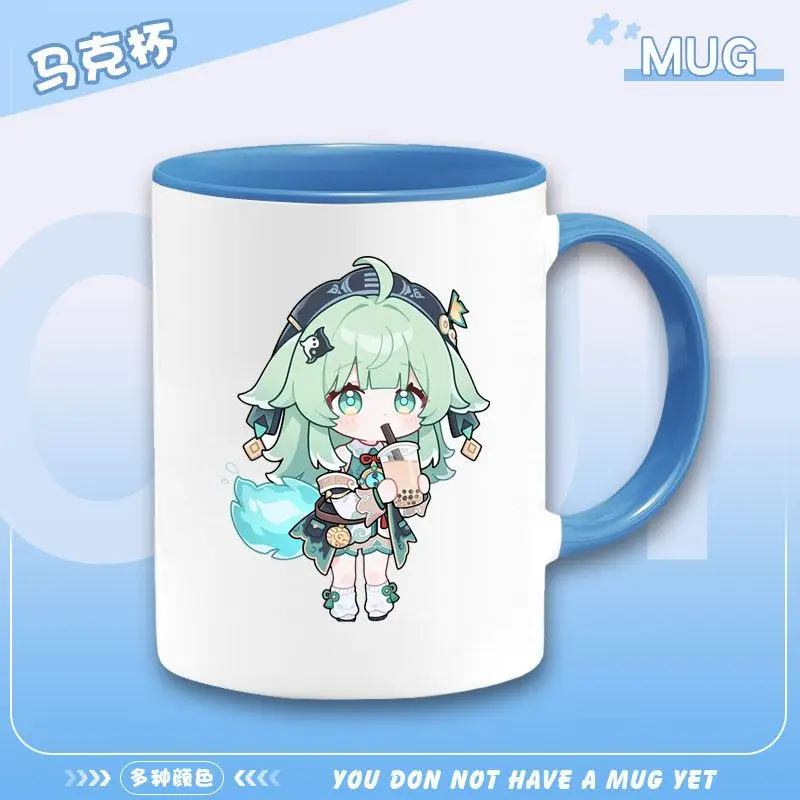 Gioco 2025 Honkai: Star Rail Anime Cos HuoHuo Unisex 350ml Spot Semplice Casual Cartoon Stampato Tazza di Acqua in Ceramica Coperchio di Paglia Dare