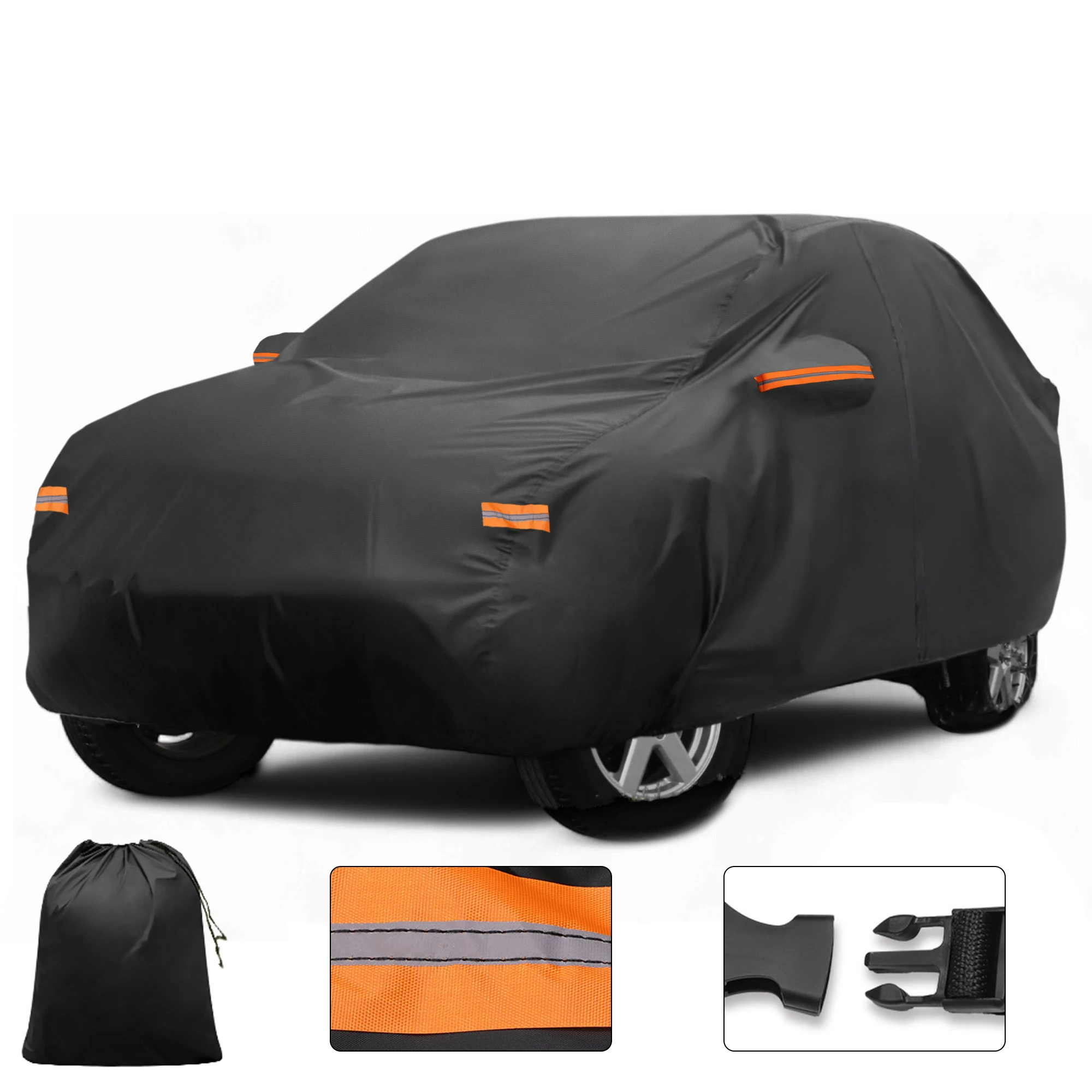 

Автомобильный чехол Motoforti, уличный водонепроницаемый защитный чехол от солнца и дождя с молнией левой боковой двери 210D-PU для Volvo XC90