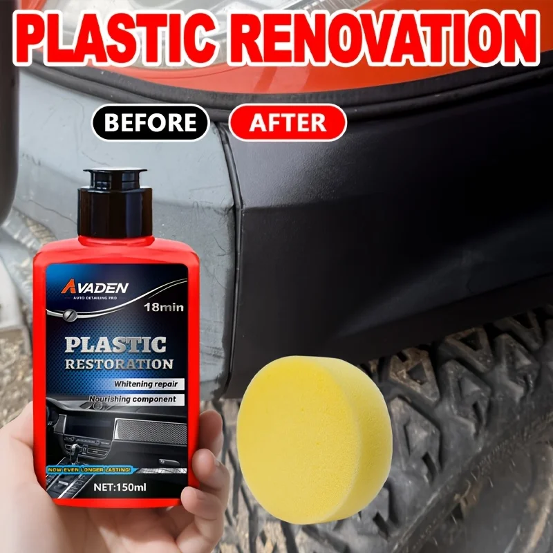 Black Trim Restorer - Unique Dye-Infused Formula Lasts 6+ Months - Restores Factory Black to Plastic Trim - Protects Against UV