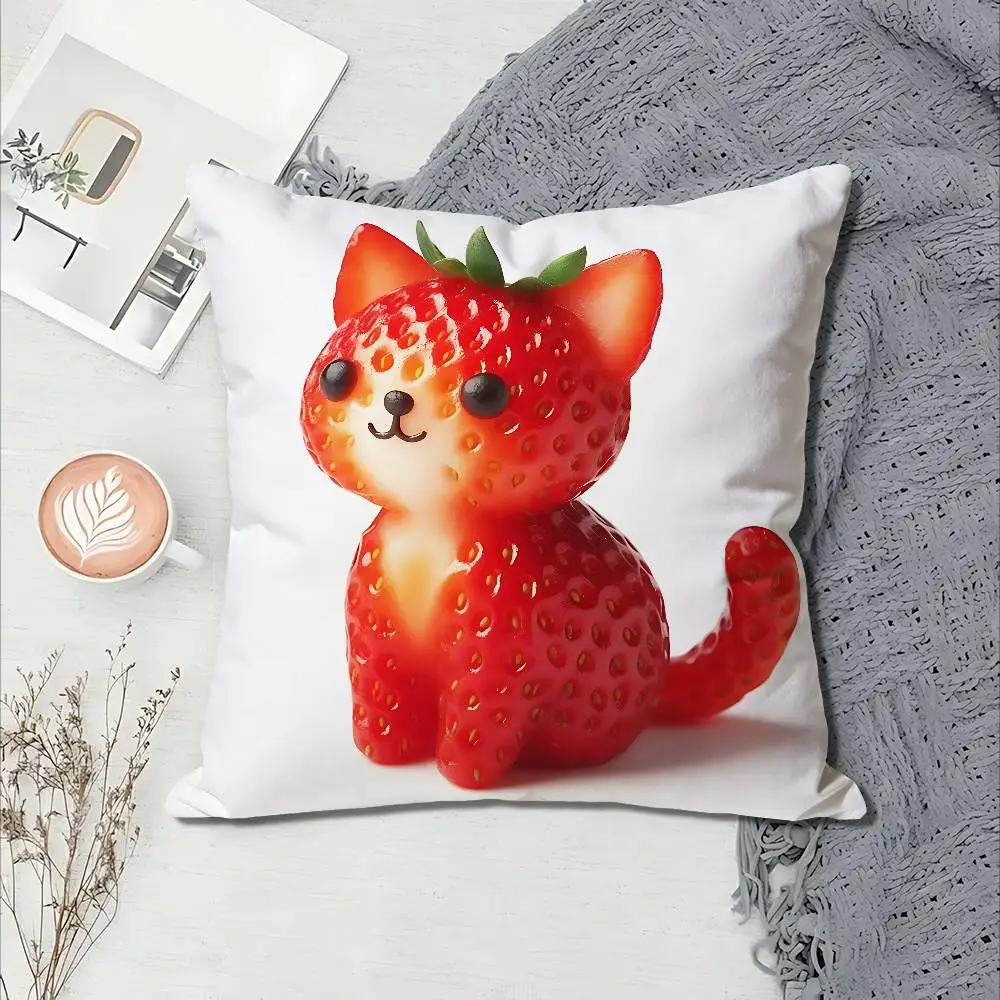 E-Exotic Animals And Fun Food Celebrity Merchandise All-Match Printed Pillow Case Sofa Car Office Room Decoration Protector
