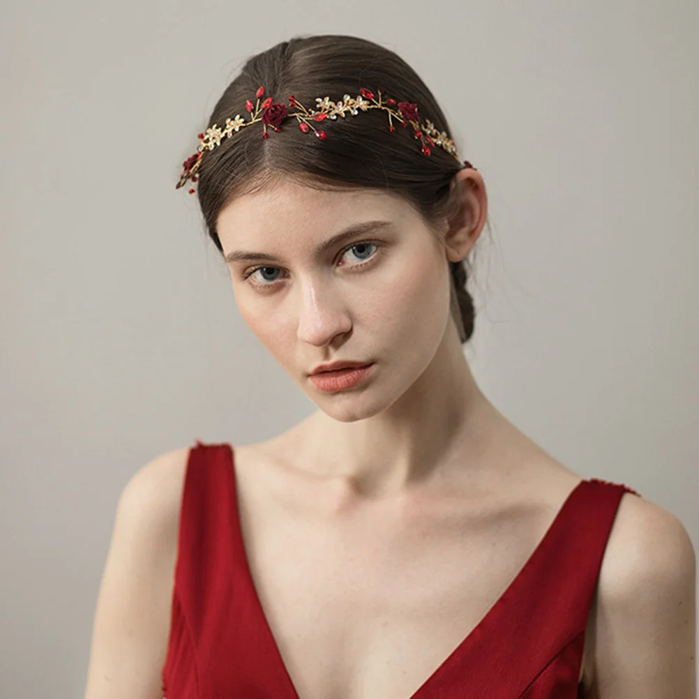 

Элегантный свадебный головной убор со стразами, свадебный аксессуар для волос, реквизит для вечеринки, повязка для волос с цветочным принтом, женская одежда для волос, креативная одежда