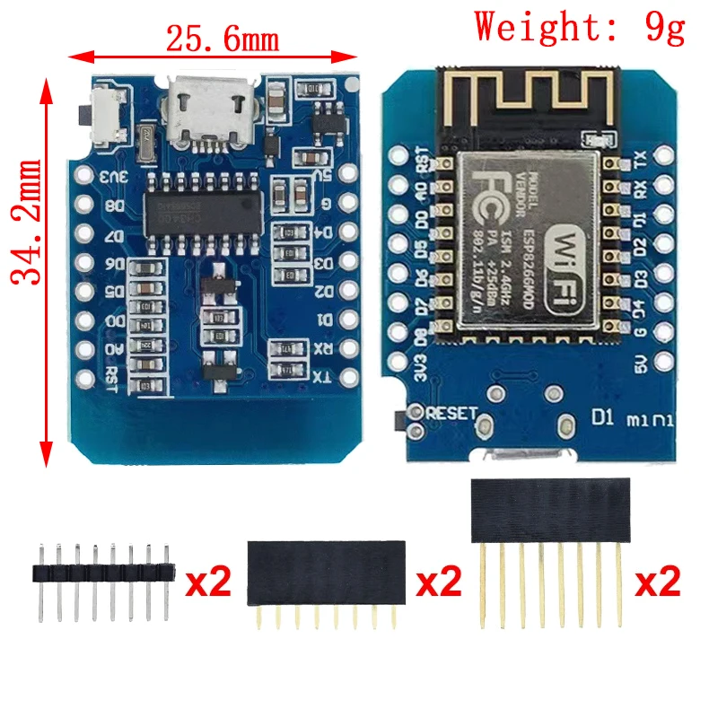 Imagem -05 - Wemos d1 Mini Pro V3.0 Nodemcu 4mb 16mb Bytes Lua Wifi Internet das Coisas Placa de Desenvolvimento Baseado Esp8266 Ch340g Nodemcu v2