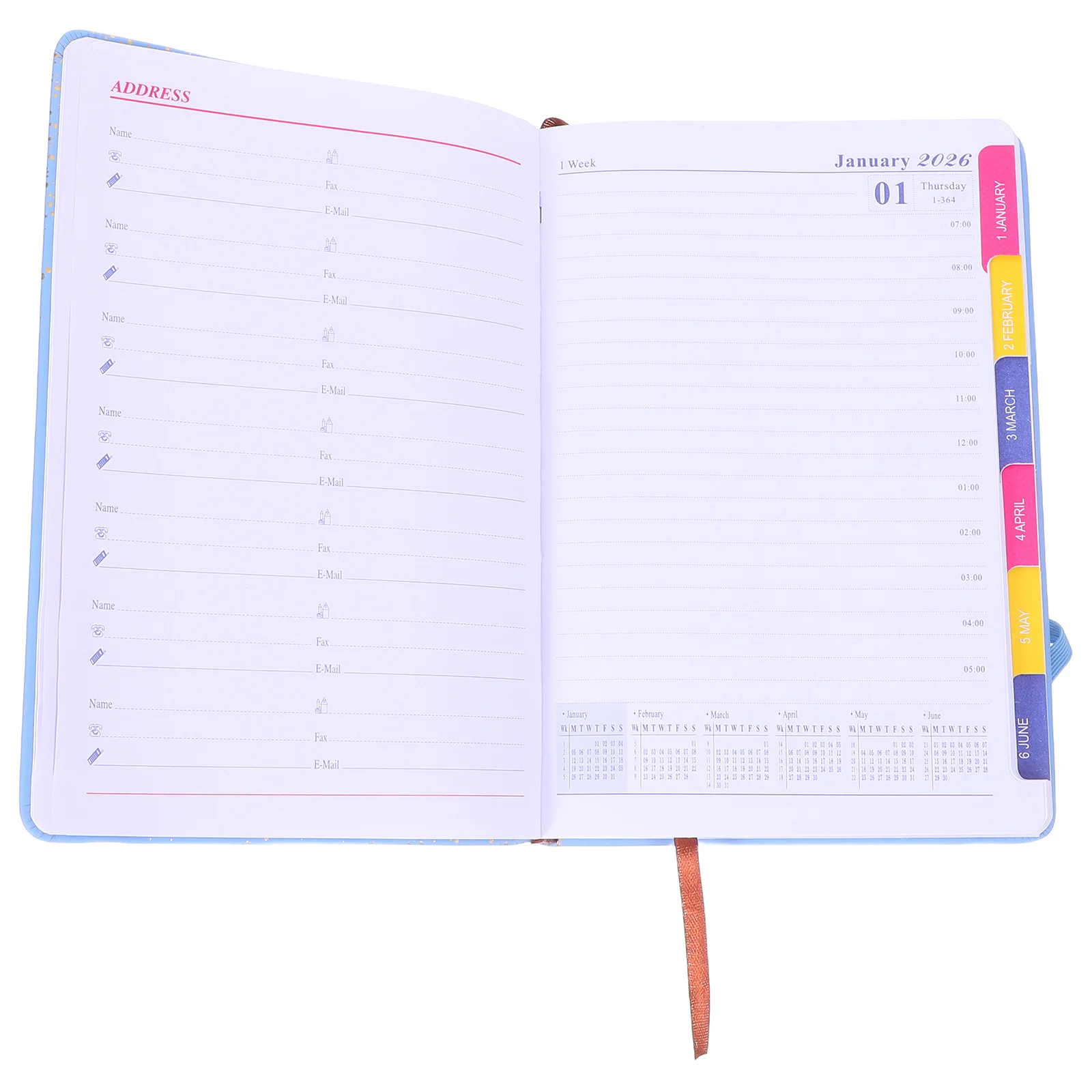 

2026 Agenda Planner Hardcover Daily Weekly Monthly Organizer Portable English Layout Writing Journal for Business and