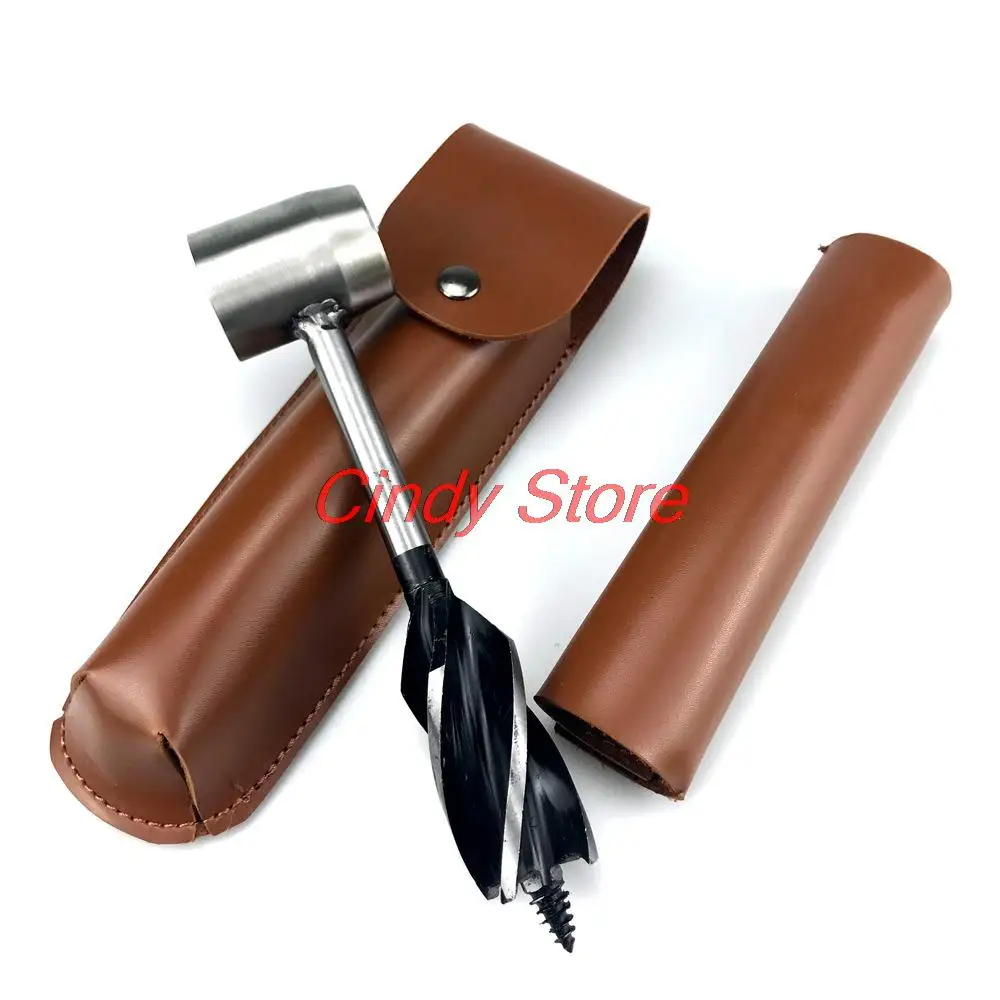 Auger Drill Bits Outdoor Survival Punch Tool Camping Bushcraft Manual Hole Maker Wrench Wood Drill Core Woodworking