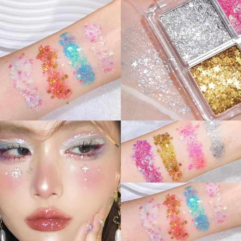 Multi-color Glitter Eyeshadow Palette Glitter High Gloss Mermaid Eyeshadow Pearlescent Sequins Eye Makeup Children's Performance