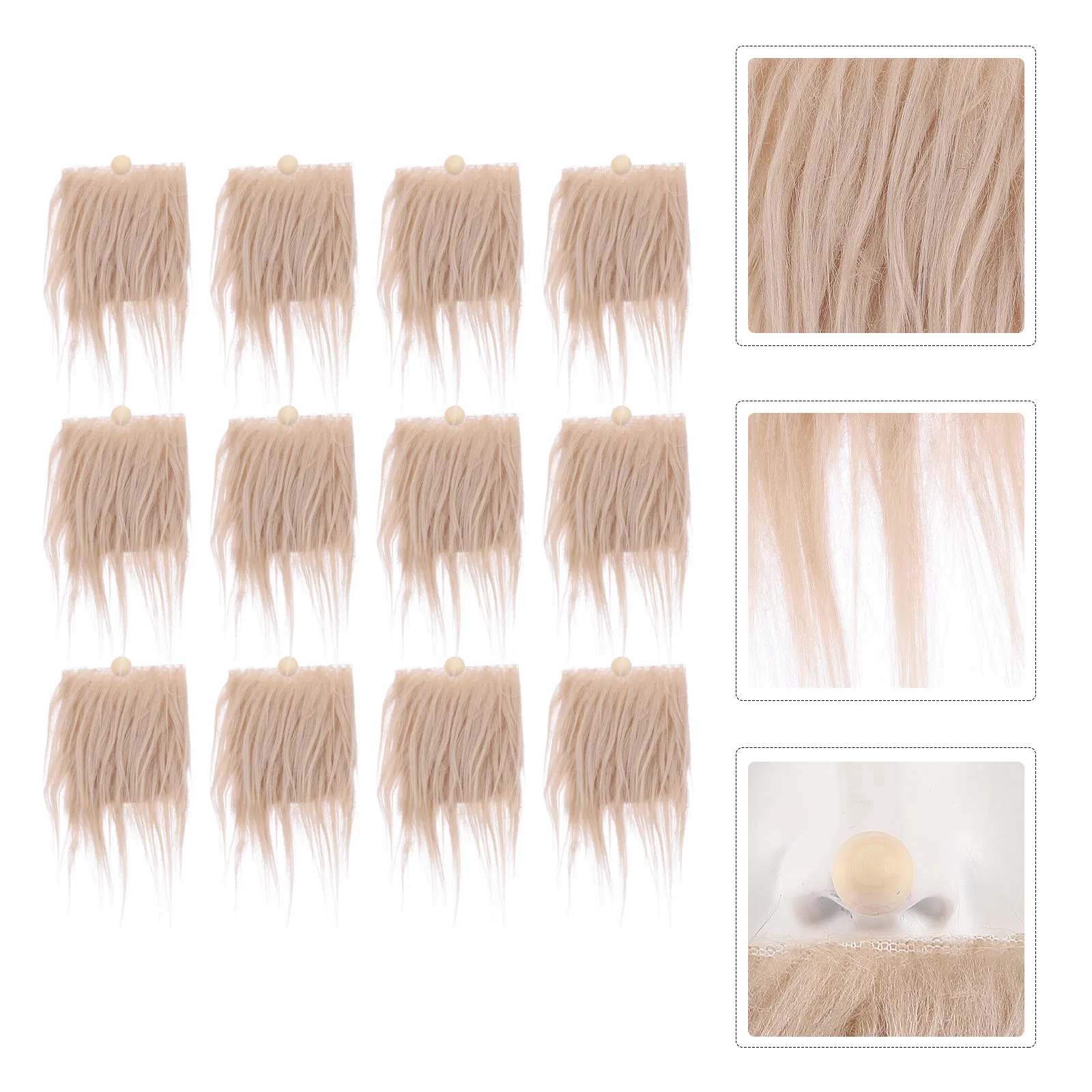 

12Sets Gnome Beard Pre-Cut Artificial Fiber Beard for DIY Craft Projects Soft Warm Skin-Friendly Decorative Accessory