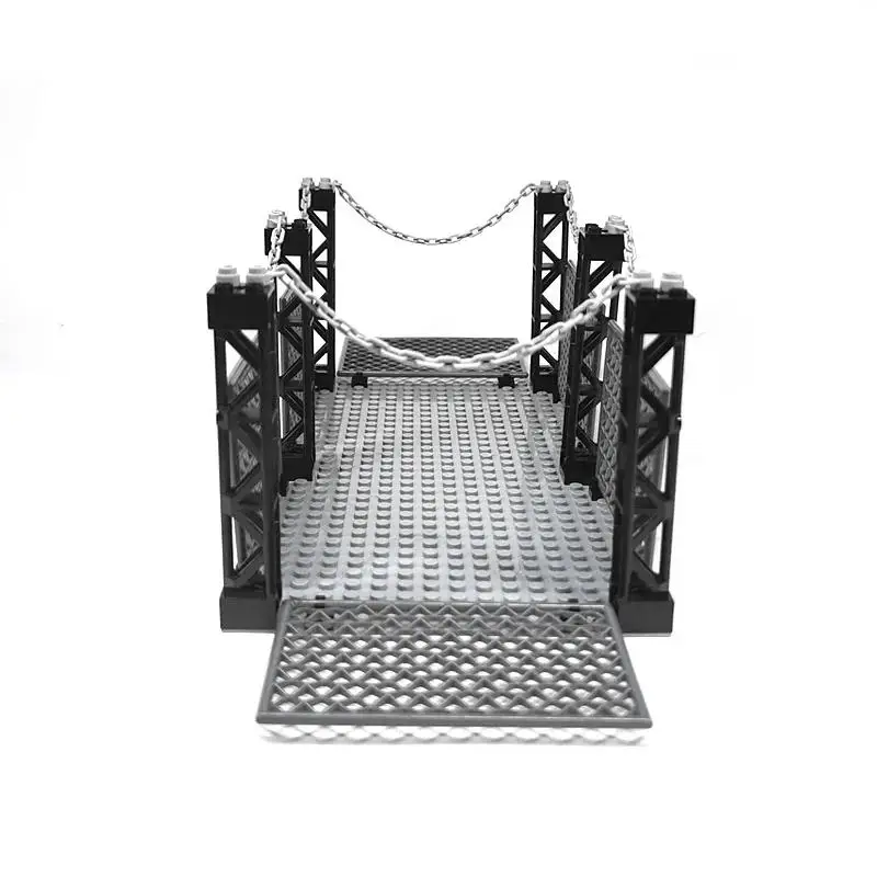 Cerca de isolamento de quintal militar da segunda guerra mundial, gaiola de praça, acessório do exército, proteção da cidade, modelo moc, placa de base, bloco de construção, tijolo, brinquedo infantil