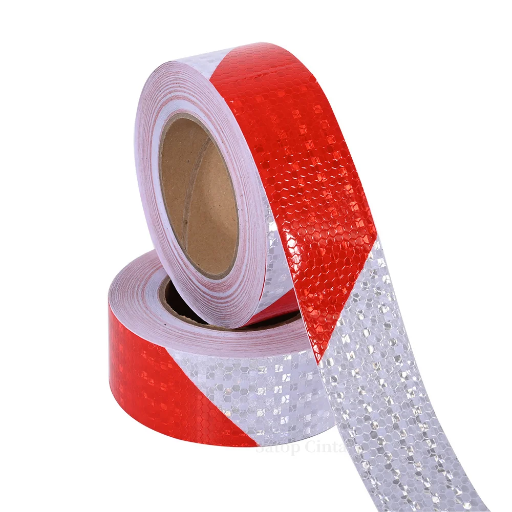 

2" Width Bike Stickers PVC Reflective Tapes Horizontal Stripe High Strength Reflector Decals Honeycomb Bicycle Frame Sticker 25M