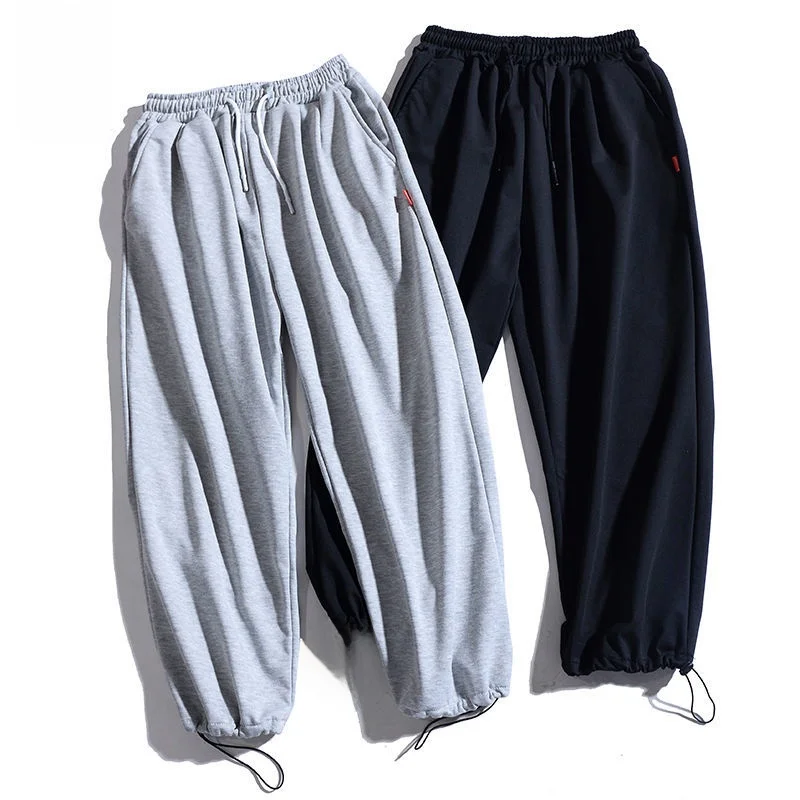 

Rampo ey Cuffed Casual Pants Men's Color Dstring Sweatpants Korean Sle Loose Sports Leisure Long Trousers