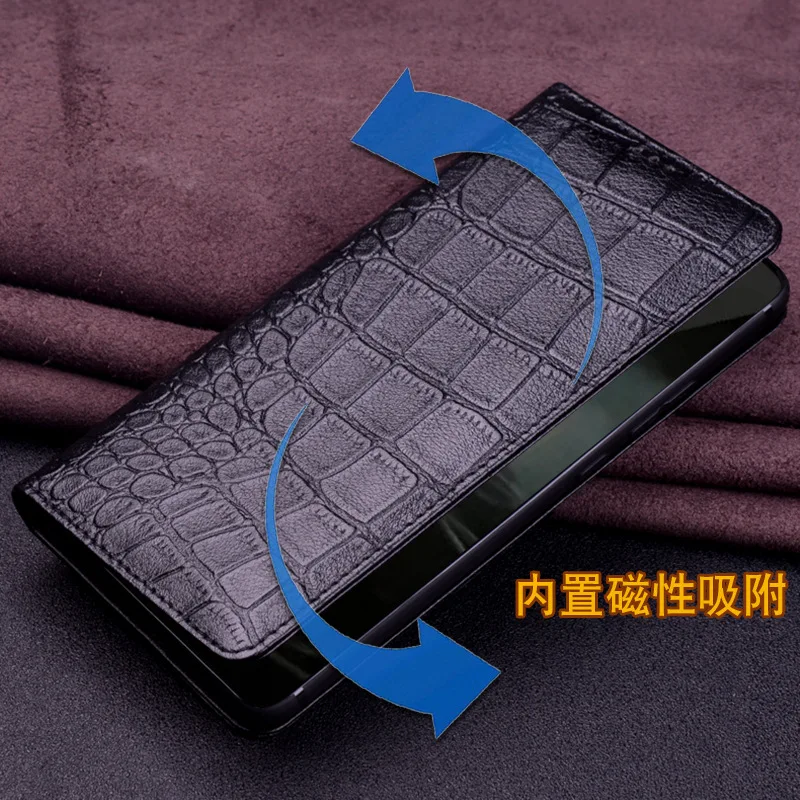 Wobiloo Luxury Real Cowhide Genuine Leather Flip Phone Cases For Huawei Pura70 Pro Hell Full Cover Pocket Bag Case