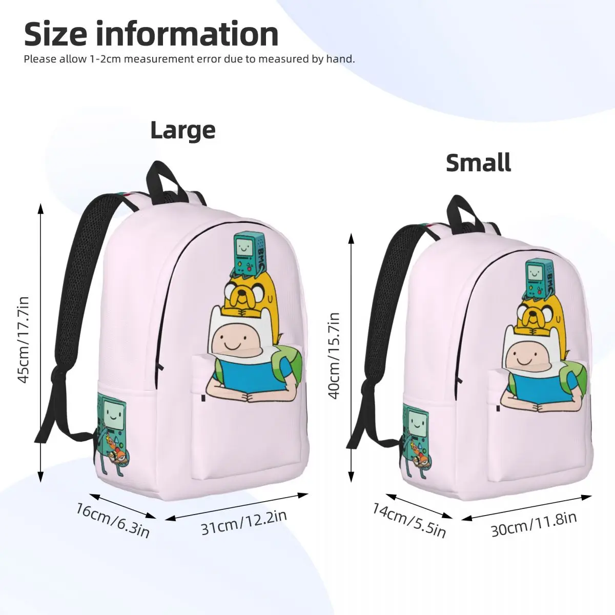 Cute Handbag A-Adventure Time Male Lady Harajuku Design For Work Office Gift Large Capacity Knapsack