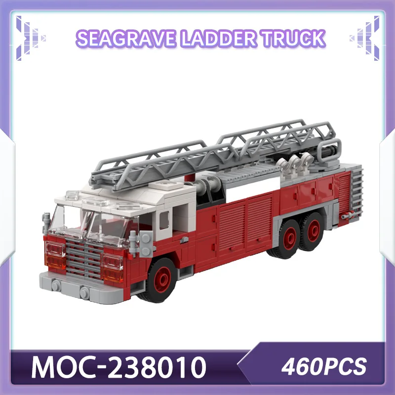 

Building block car Seagrave Ladder Truck Fire engine MOC-238010 Christmas gift car model ornament