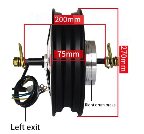 48V60V1000W1500W 10-inch high-speed electric bicycle hub motor, electric motorcycle modification parts disc brakes/drum brakes