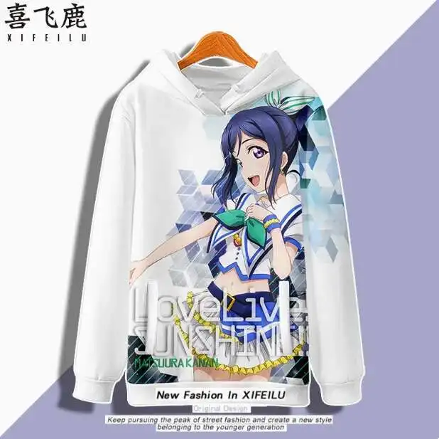 

Anime Love Live Kanan Matsuura Hooded Hoodie Cosplay Autumn Winter Men Women Coat Loose Jacket Tops anime