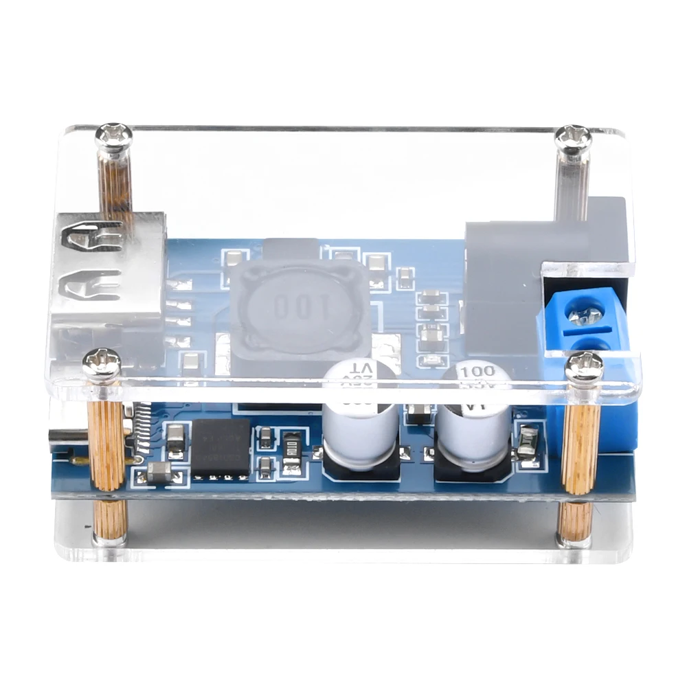 ตัวแปลงบั๊กแหล่งจ่ายไฟแบบสเต็ปดาลง8.2V-32V ไป3V-20V รองรับ USB Type-C เอาต์พุต USB-A โมดูลปรับพลังงานได้