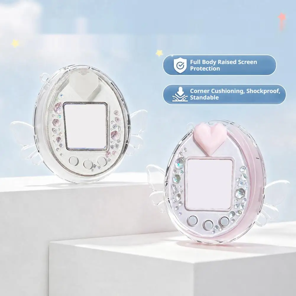 Angel Devil Wing Clear Hard PC Case For Tamagotchi PS Shockproof Anti Drop Anti Scratch Replacement Protective Shell Cover