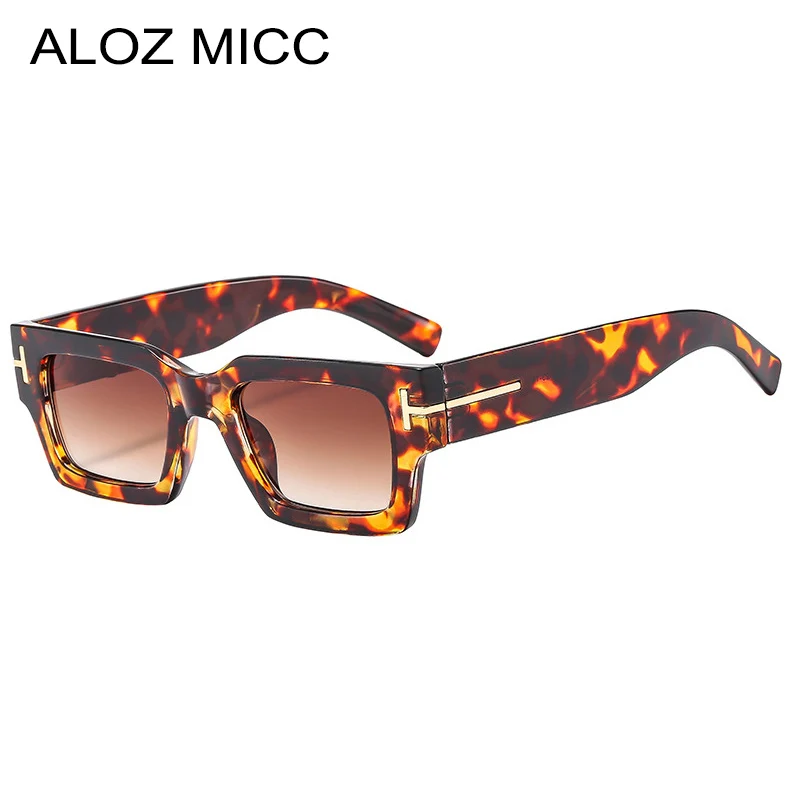 

Fashion Small Rectangle Sunglasses Women Retro Rivets Leopard Green Shades UV400 Men Jelly Color Gradient Sun Glasses ﻿